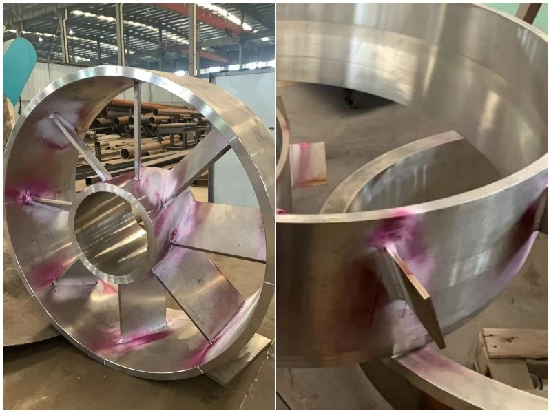 Quality inspection of gas burner components before final assembly Quality inspection of gas burner components before final assembly
